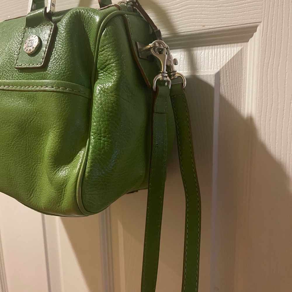 Michael Kors lime Green Leather Satchel with silver tone hardwares. - Picture 7 of 16